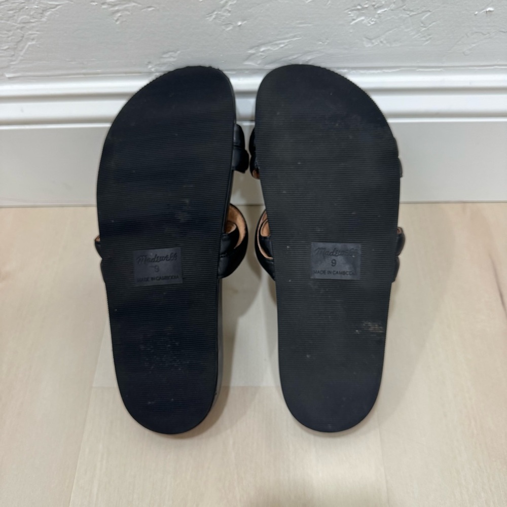 Madewell The Walker Slide Sandal Women's 9 Black Slip On Braided Summer - Picture 12 of 13